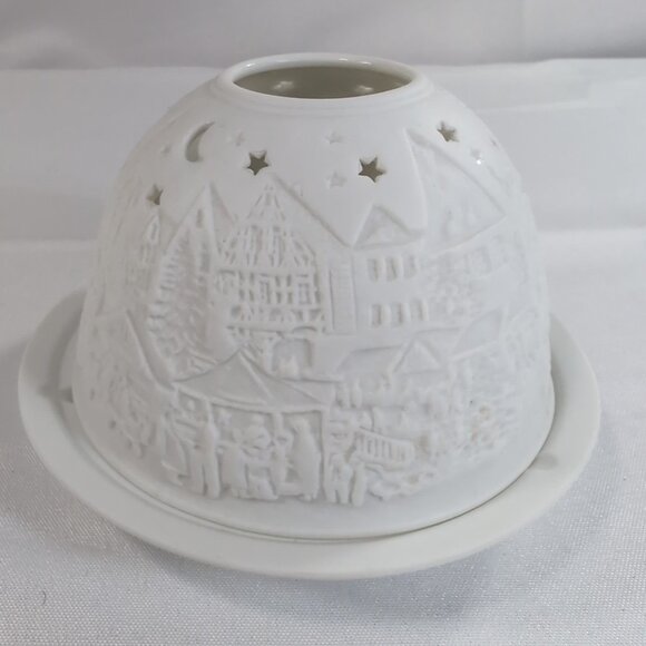 Starlight Hellmann-Versand Bisque Lithopane White Christmas 2010 Candle Holder - Picture 3 of 14